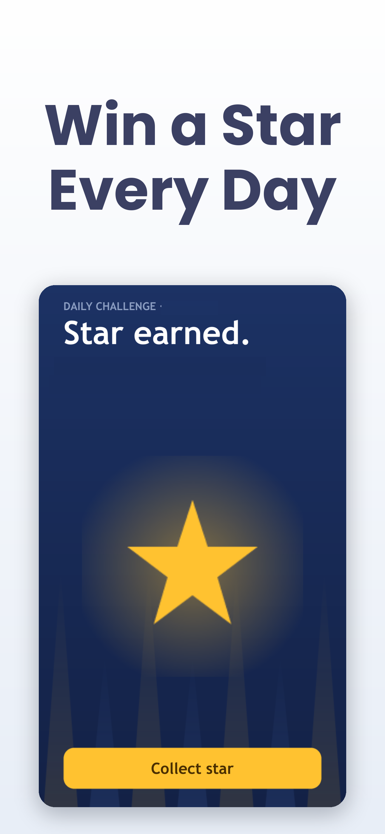 Backgammon Game Classic — Win a Star Every Day, the Daily Challenge screen showing a star earned